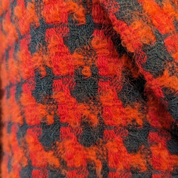 Vintage Houndstooth Boucle Tweed Double Breasted Blazer Preppy Maximalist - Picture 11 of 14